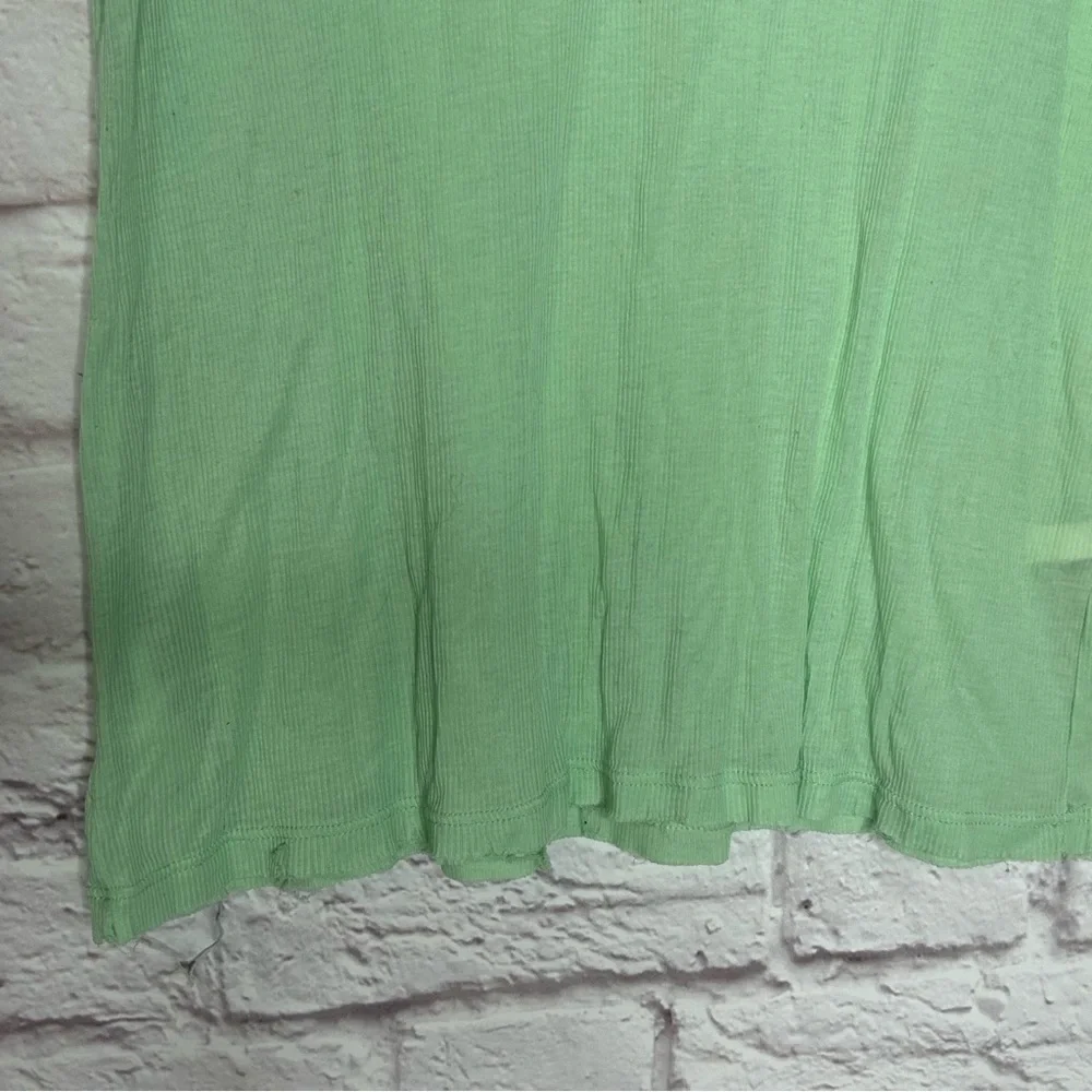 Free People Women's Green Mist Ribbed Om Crew Neck Tank Top